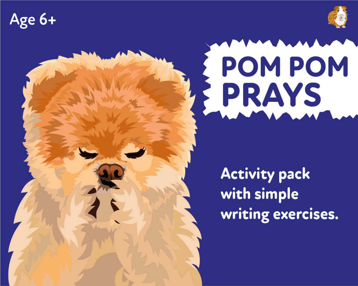 An educational teaching resource from Guinea Pig Education entitled ‘Pom Pom Prays About The Virus’: A Fun Writing And Drawing Activity (4 +) downloadable at Teach Simple.