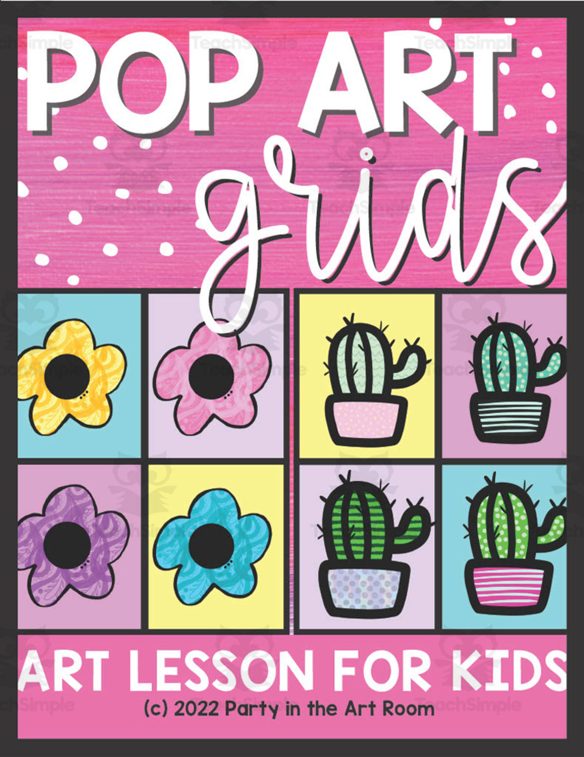 An educational teaching resource from Party in the Art Room - Arts & Crafts for Kids | Arts Integration entitled Pop Art Grids Art Lesson for Kids downloadable at Teach Simple.