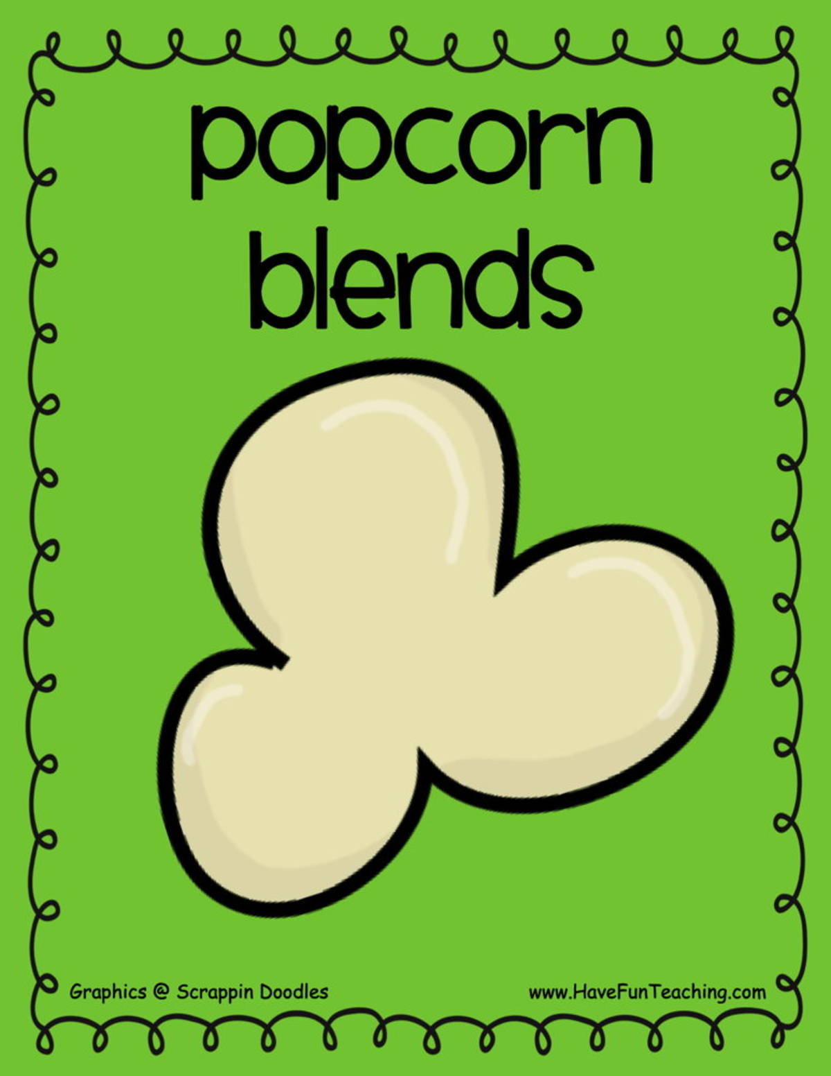 An educational teaching resource from Have Fun Teaching entitled Popcorn Blends Activity downloadable at Teach Simple.