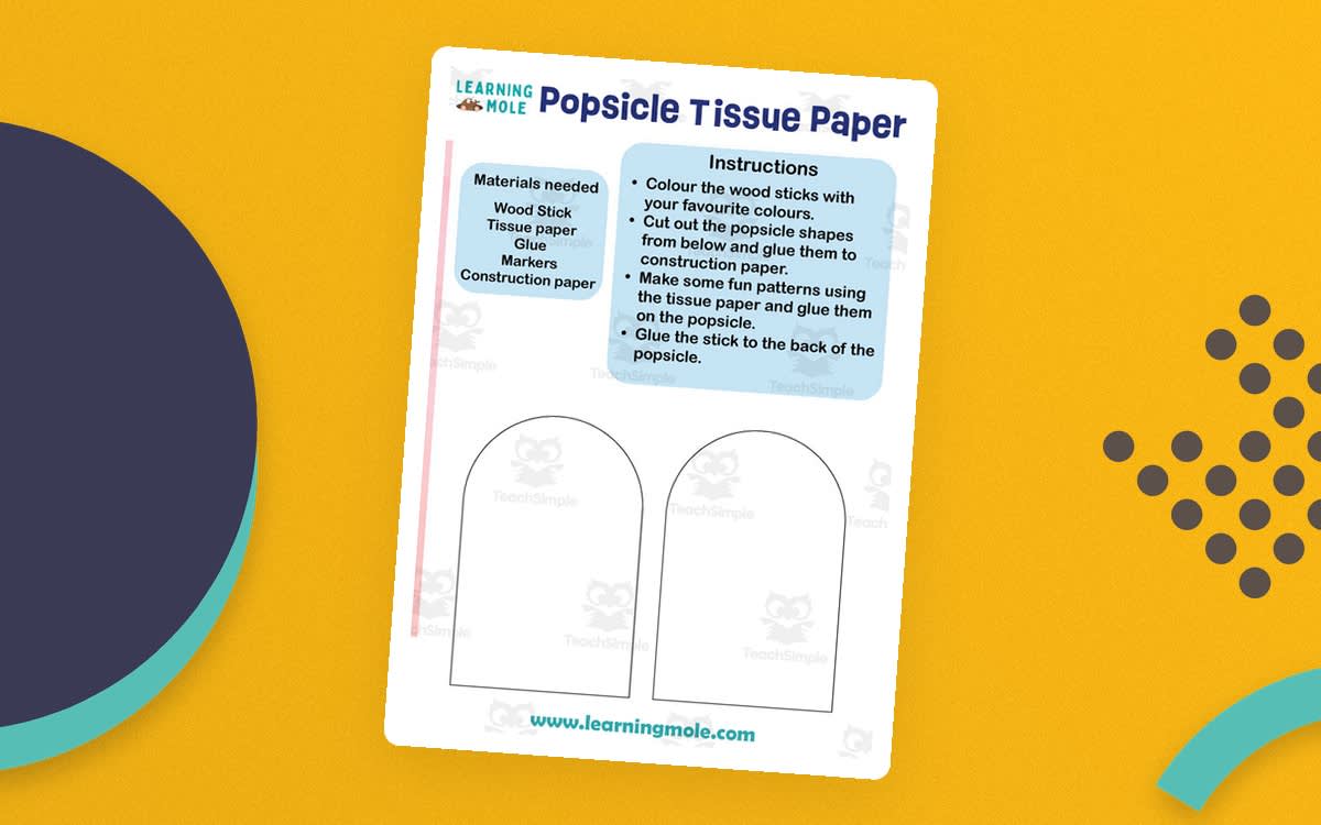 An educational teaching resource from Educational Voice entitled Popsicle Tissue Paper Activity downloadable at Teach Simple.