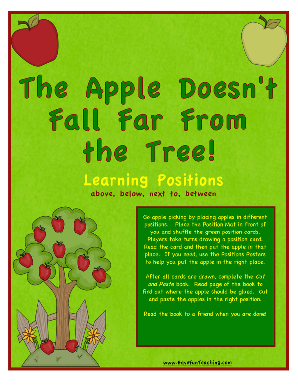 An educational teaching resource from Have Fun Teaching entitled Position Words Activity downloadable at Teach Simple.