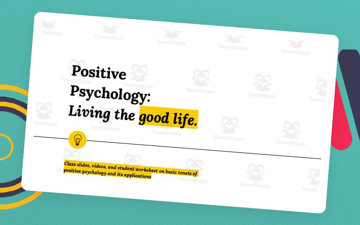 An educational teaching resource from Ed Dynamic entitled Positive Psychology Slides + Guided Notes downloadable at Teach Simple.