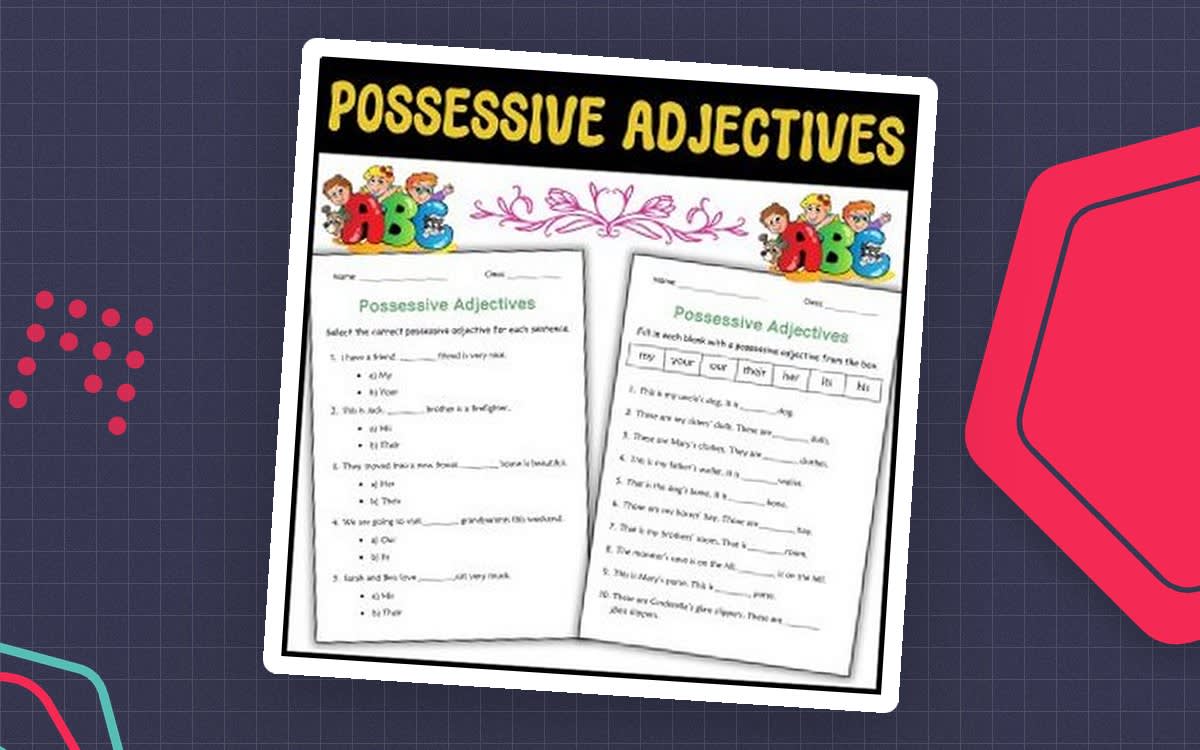An educational teaching resource from Clever Crafters entitled Possessive Adjectives Worksheets – Grades 1–3 downloadable at Teach Simple.