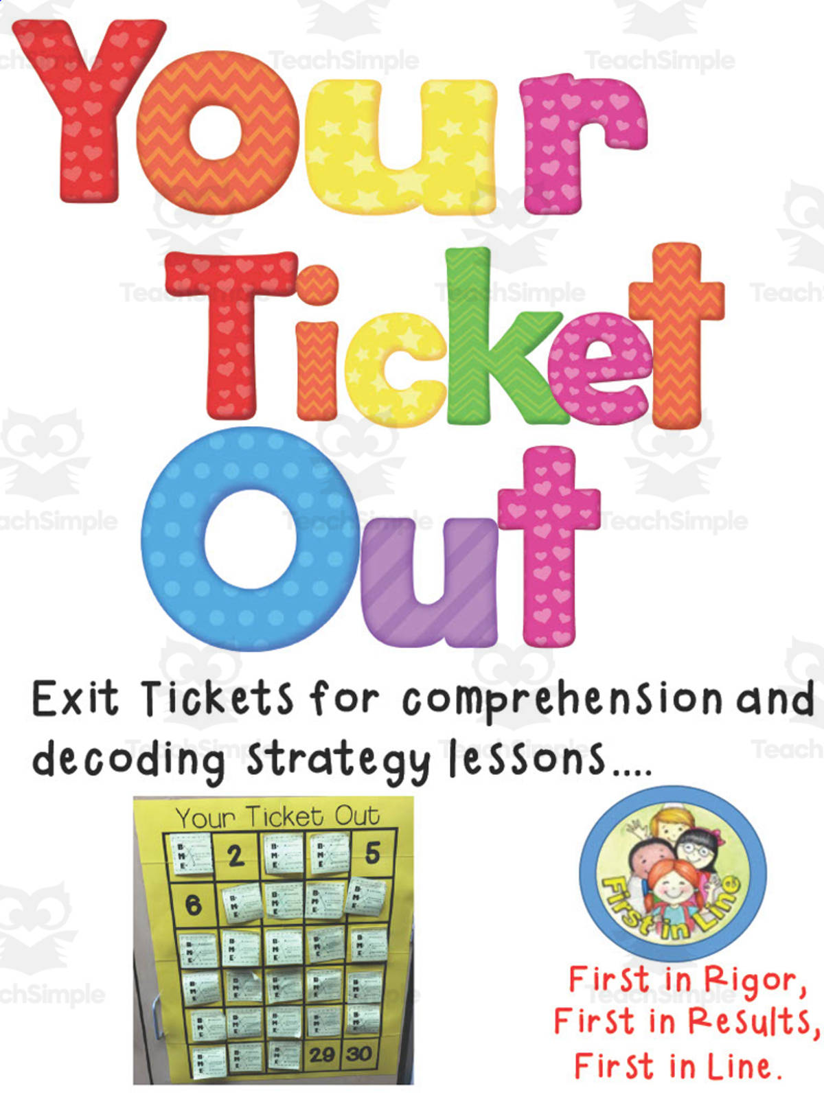 An educational teaching resource from First in Line entitled Post-It Note Exit Tickets downloadable at Teach Simple.