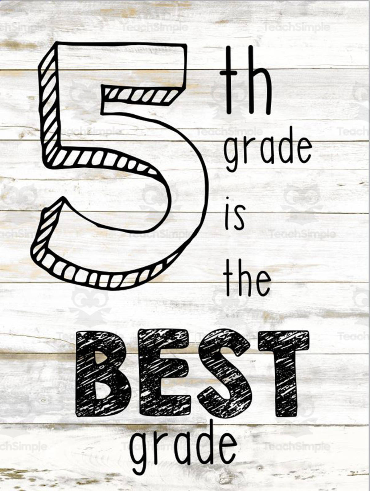 An educational teaching resource from Reading in the Middle Grade entitled Poster: To Inspire 5th Graders downloadable at Teach Simple.