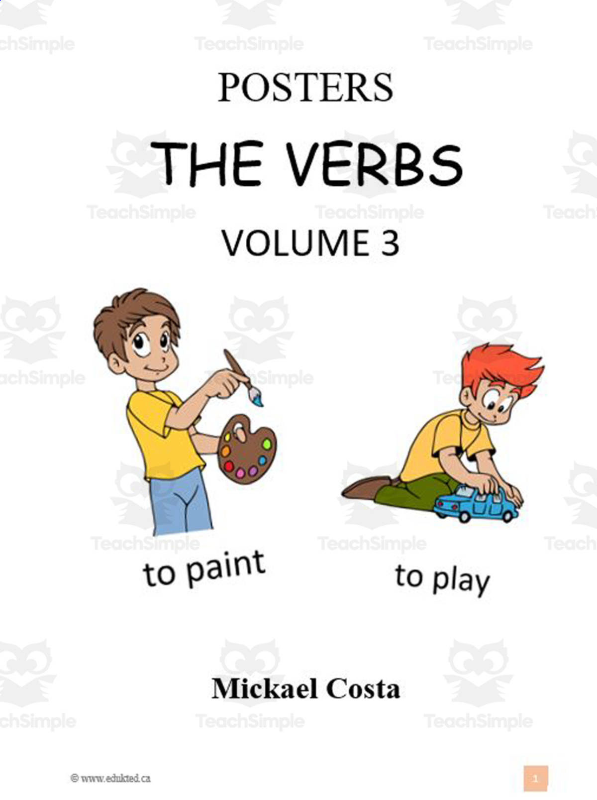 An educational teaching resource from Learn it ANY way entitled Poster: Verbs volume 3 downloadable at Teach Simple.
