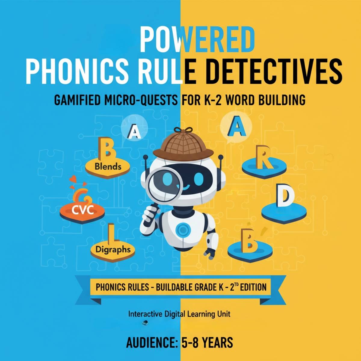 An educational teaching resource from Creative Book Store entitled Powered Phonics Rule Detectives Gamified Micro-Quests for K-2 downloadable at Teach Simple.