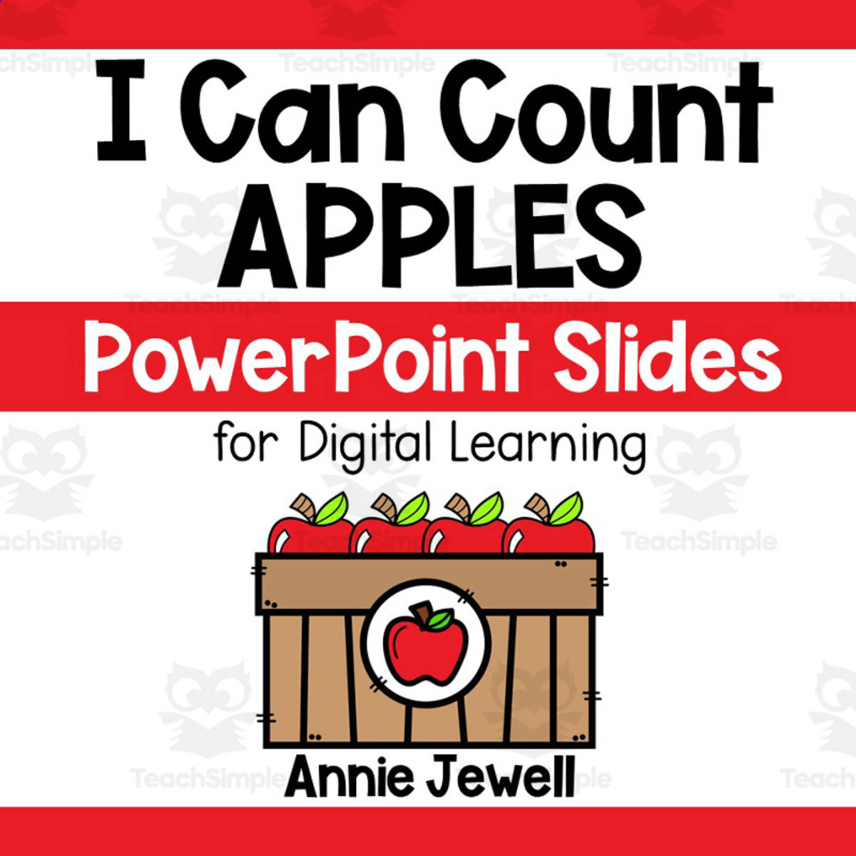 An educational teaching resource from Annie Jewell entitled PowerPoint Slides – Digital Counting Task Cards – Apples downloadable at Teach Simple.
