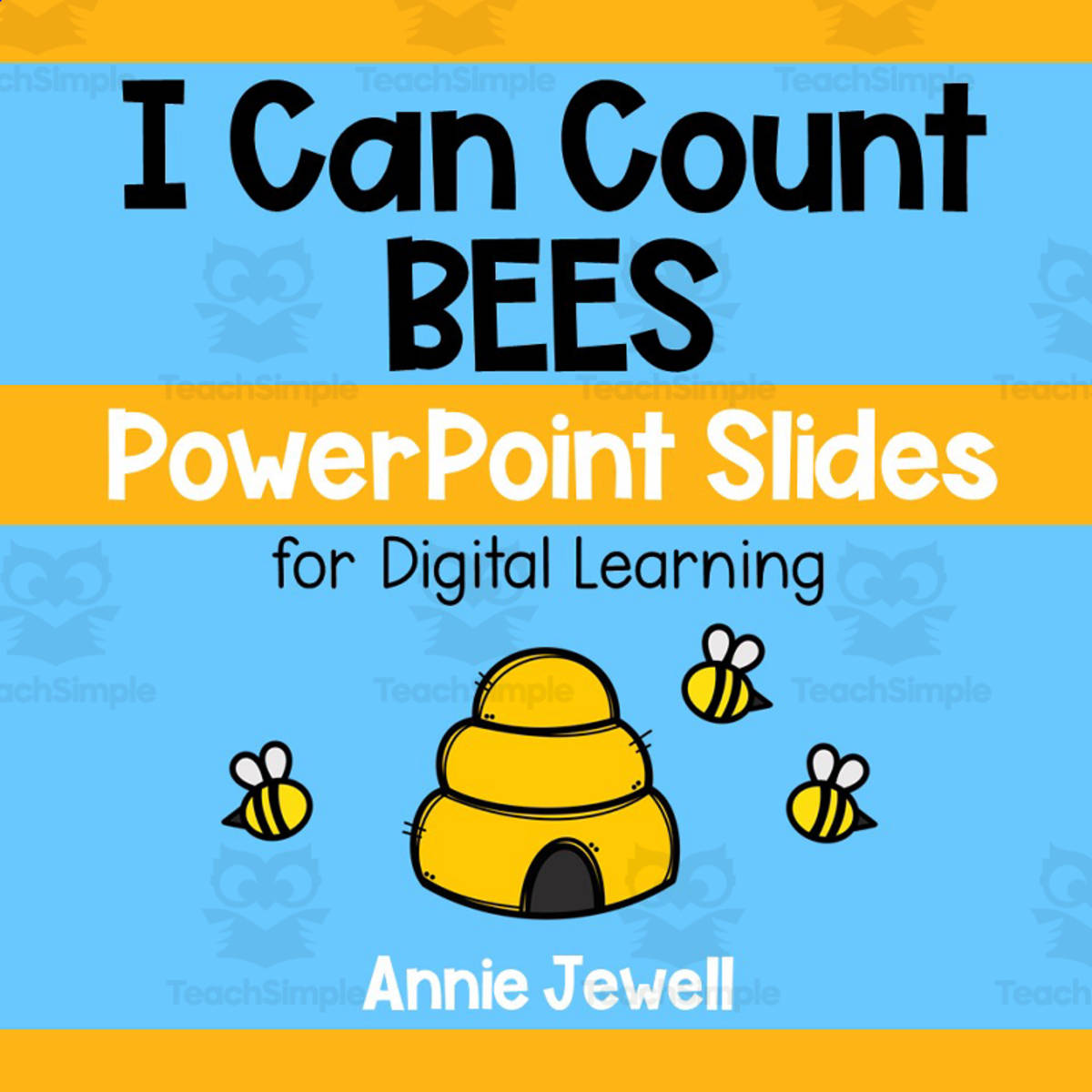 An educational teaching resource from Annie Jewell entitled PowerPoint Slides – Digital Counting Task Cards – Bees downloadable at Teach Simple.