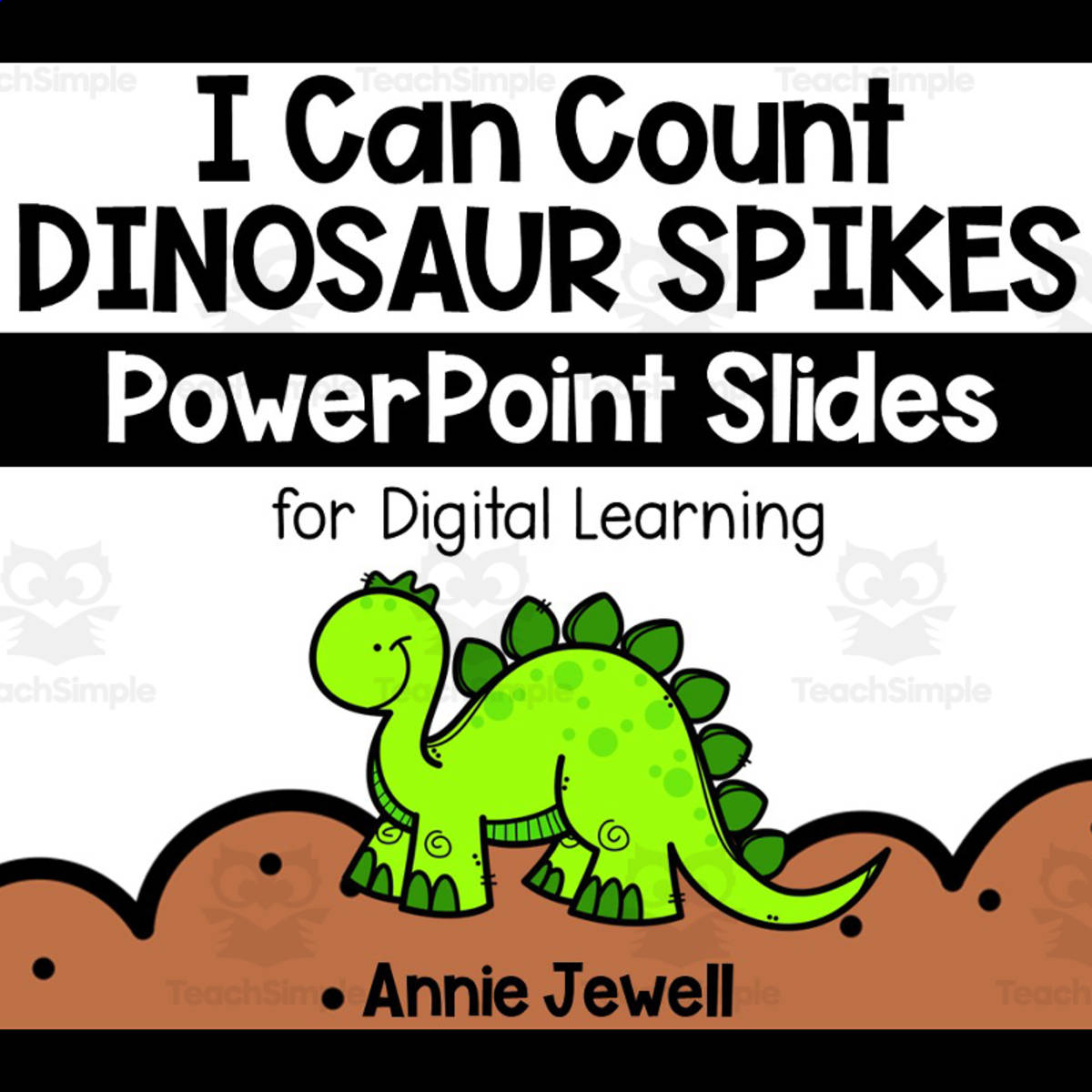 An educational teaching resource from Annie Jewell entitled PowerPoint Slides – Digital Counting Task Cards – Dinosaur Spikes downloadable at Teach Simple.