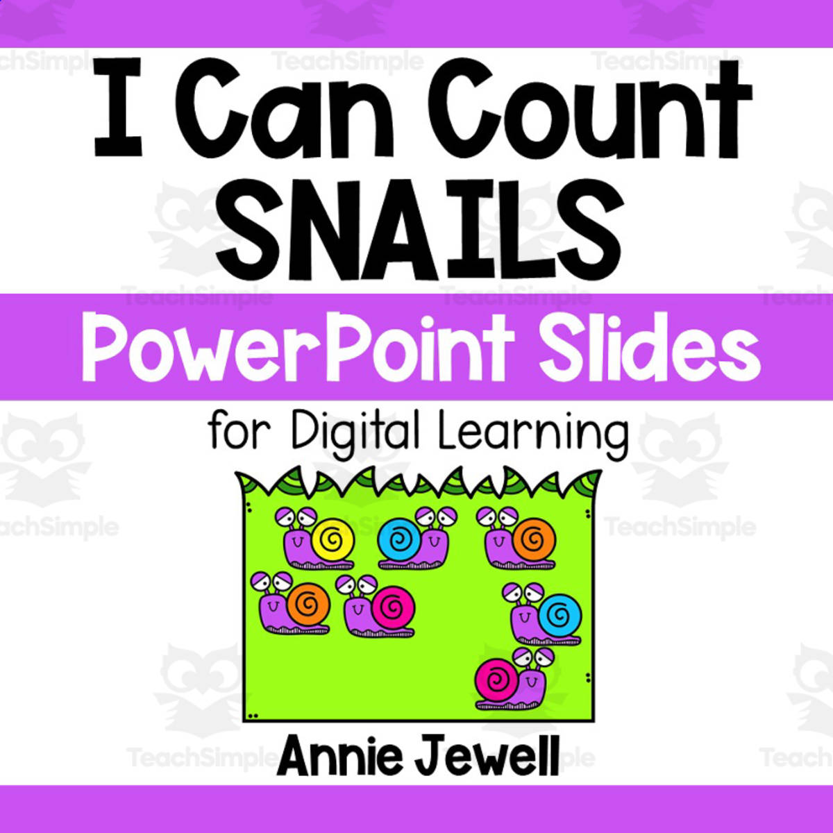 An educational teaching resource from Annie Jewell entitled PowerPoint Slides – Digital Counting Task Cards – Snails downloadable at Teach Simple.