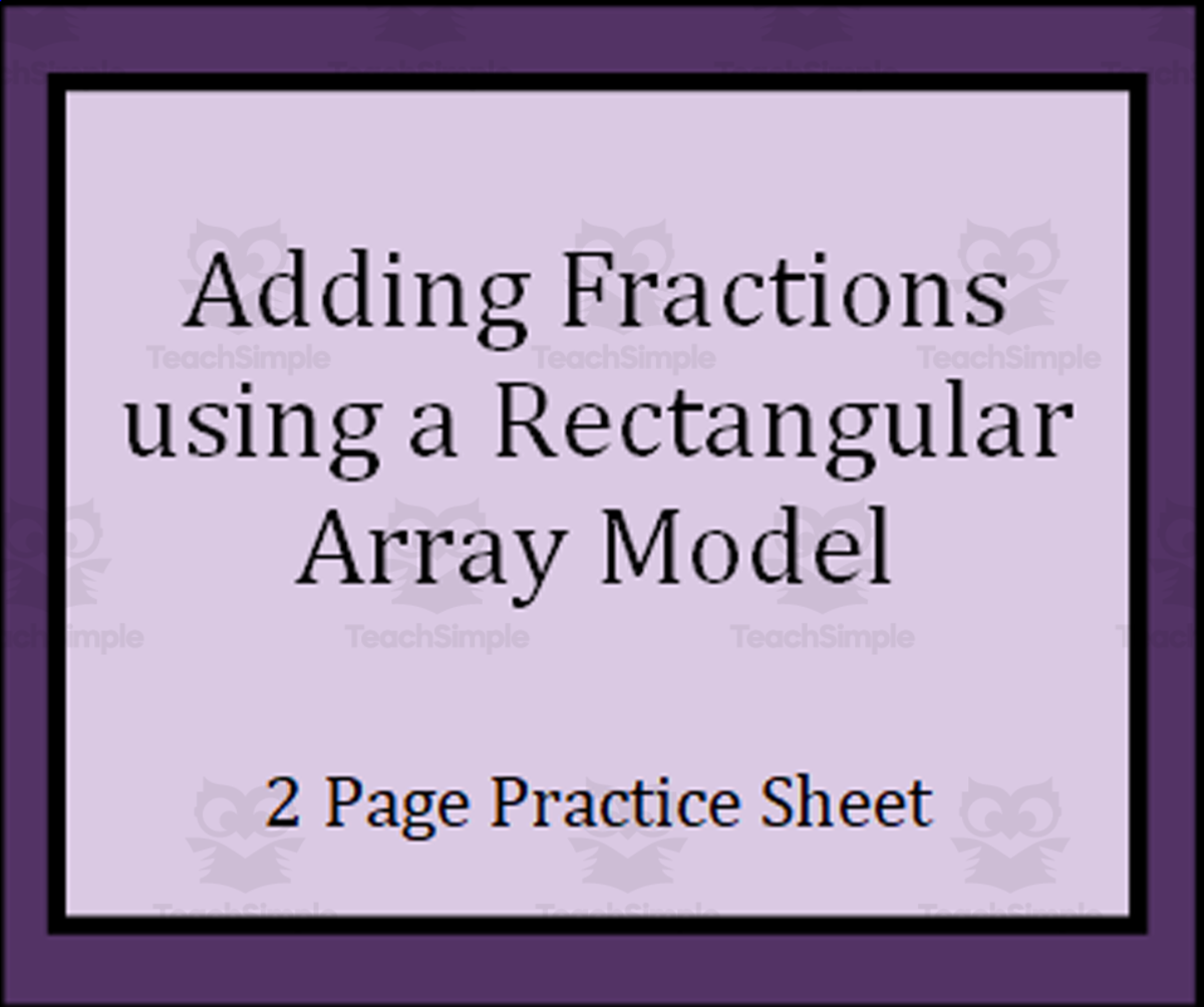 An educational teaching resource from Math Resources With Rigor entitled Practice Sheet - Adding Fractions Using an Area Model downloadable at Teach Simple.