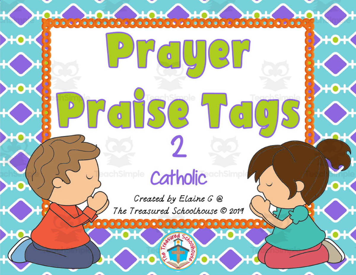 An educational teaching resource from The Treasured Schoolhouse entitled Prayer Praise Tags Set 2 downloadable at Teach Simple.