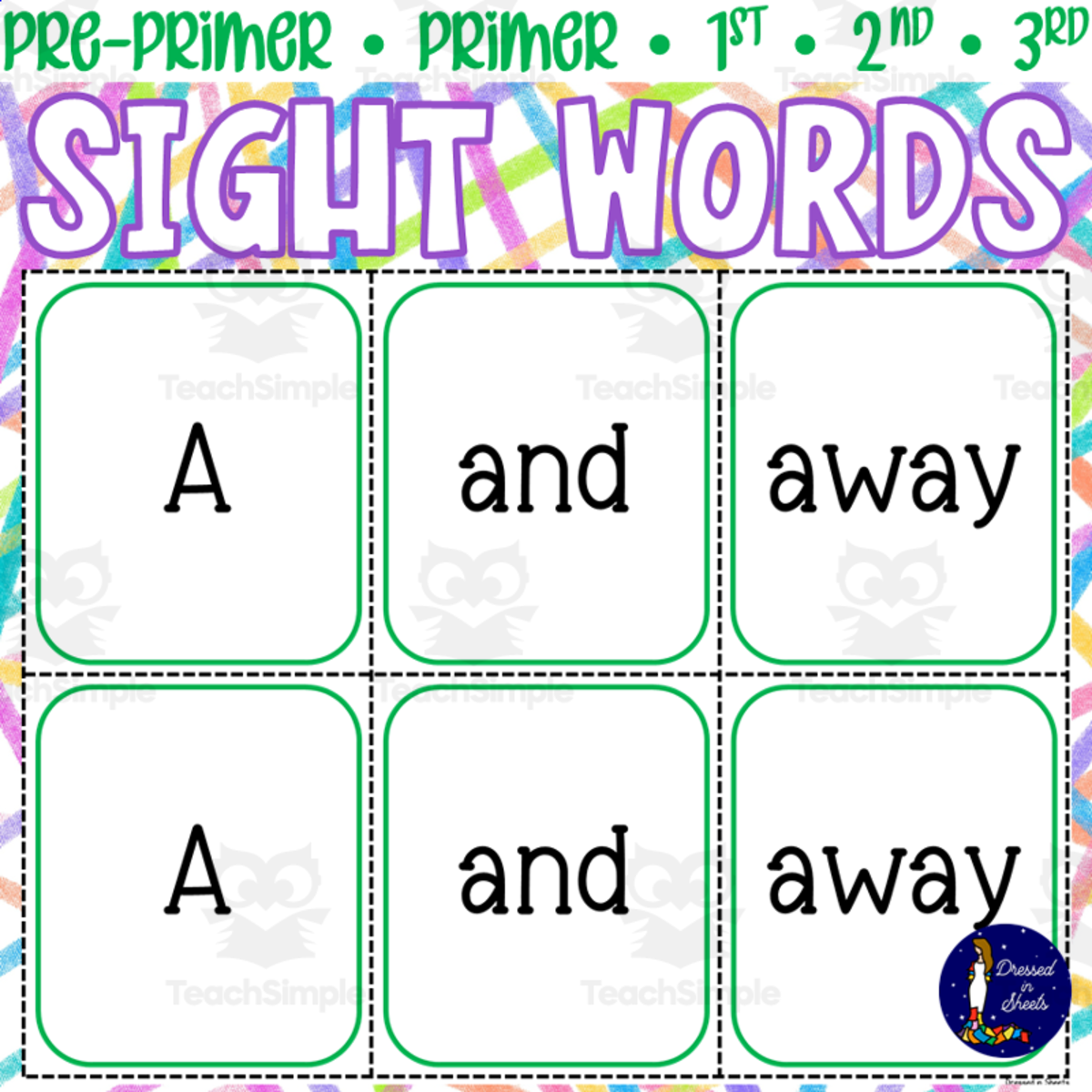 An educational teaching resource from Soumara Siddiqui entitled Pre-Primer, Primer, 1st, 2nd, 3rd grade Sight Words Flashcards FREEBIE downloadable at Teach Simple.