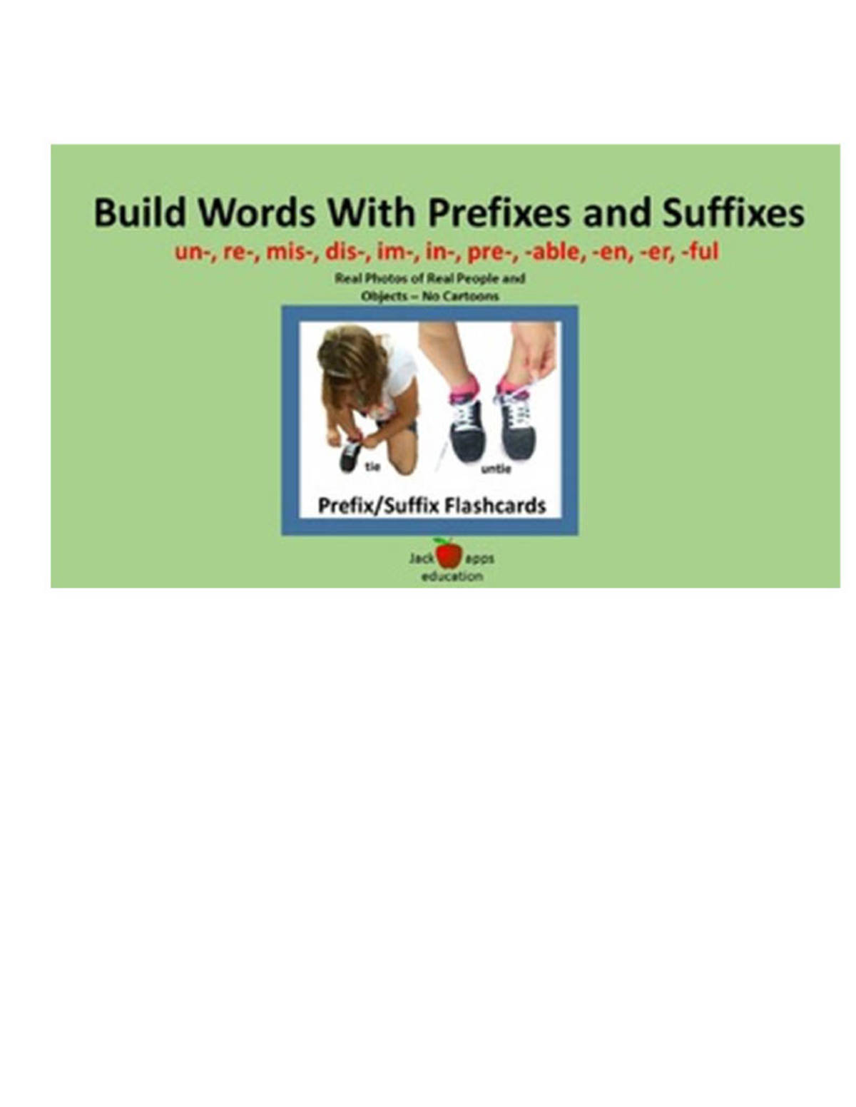 An educational teaching resource from Subplanners by Jean Snowden entitled Prefix & Suffix Flashcards downloadable at Teach Simple.