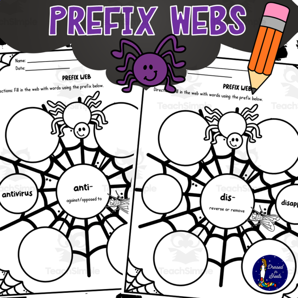 An educational teaching resource from Soumara Siddiqui entitled Prefix Webs downloadable at Teach Simple.