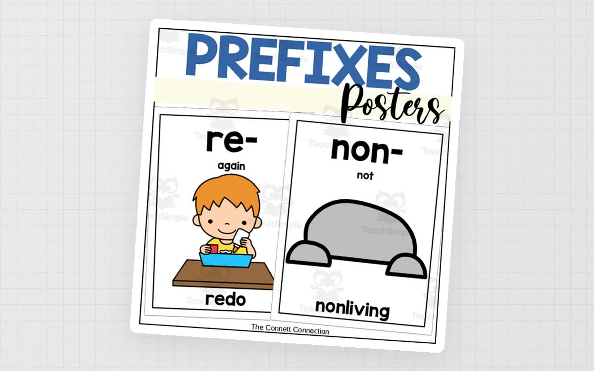 An educational teaching resource from The Connett Connection entitled Prefixes Posters downloadable at Teach Simple.