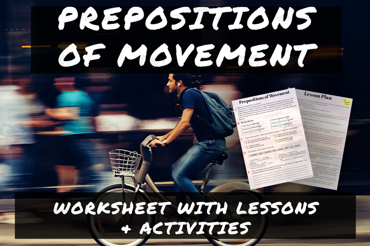 An educational teaching resource from The Laughing Linguist entitled Prepositions of Movement: Worksheet & Activities for ESL teenagers & adults downloadable at Teach Simple.