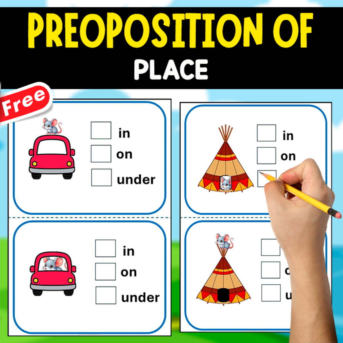 An educational teaching resource from EDITORIAL LAURA EDUCA entitled PREPOSITIONS OF PLACE | 34 FLASHCARDS downloadable at Teach Simple.