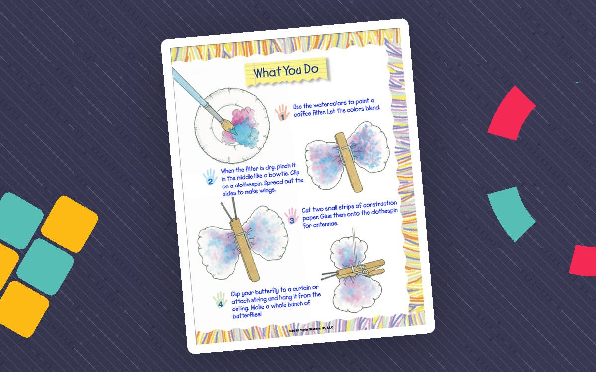 An educational teaching resource from Twin Sisters Digital Media entitled Preschool Arts & Crafts Volume 2 Activity Book downloadable at Teach Simple.