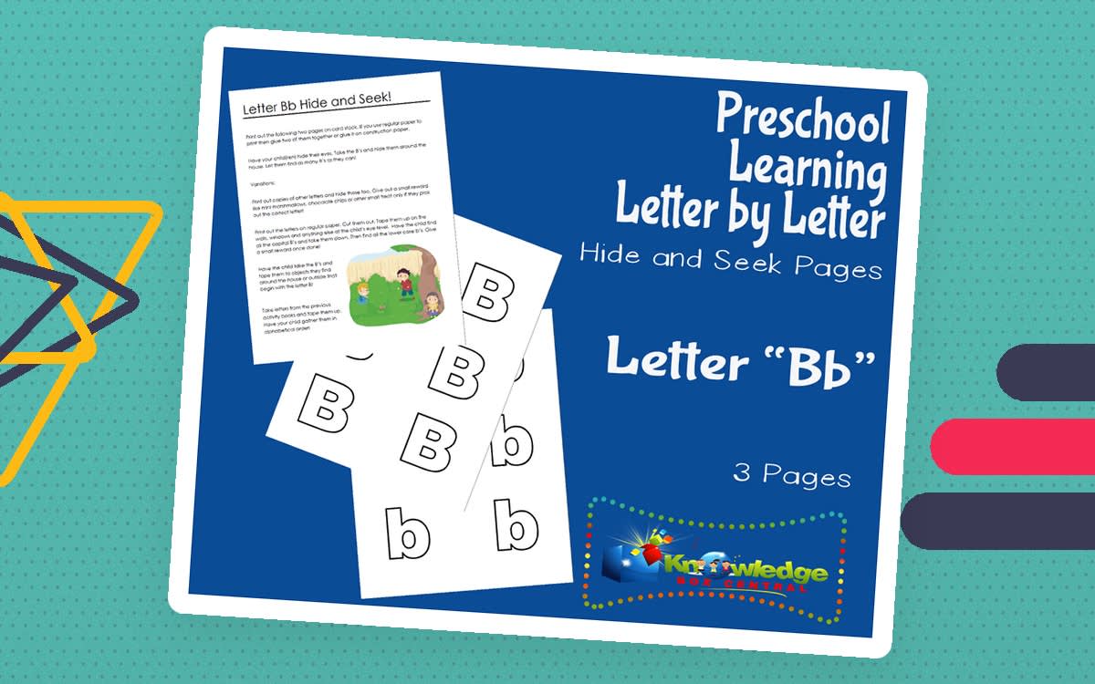 An educational teaching resource from Knowledge Box Central entitled Preschool Letter by Letter: Letter B - Hide and Seek downloadable at Teach Simple.