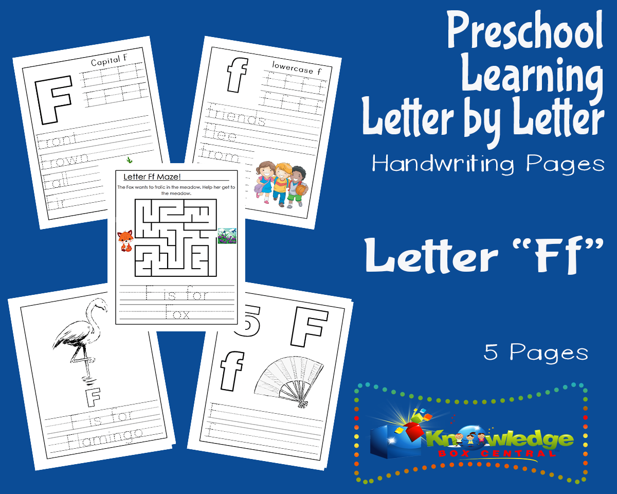 An educational teaching resource from Knowledge Box Central entitled Preschool Letter by Letter: Letter F - Handwriting downloadable at Teach Simple.