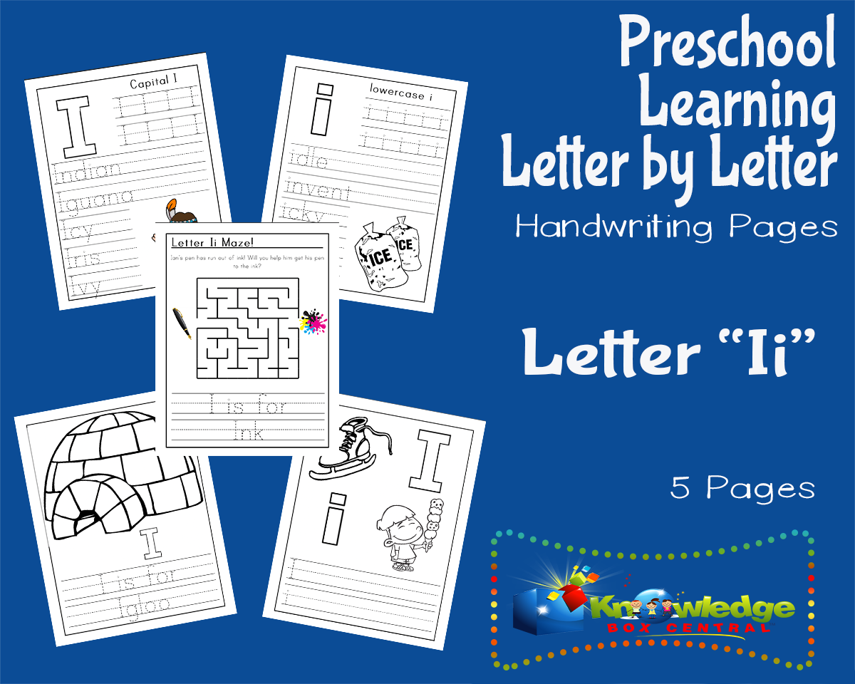 An educational teaching resource from Knowledge Box Central entitled Preschool Letter by Letter: Letter I - Handwriting downloadable at Teach Simple.