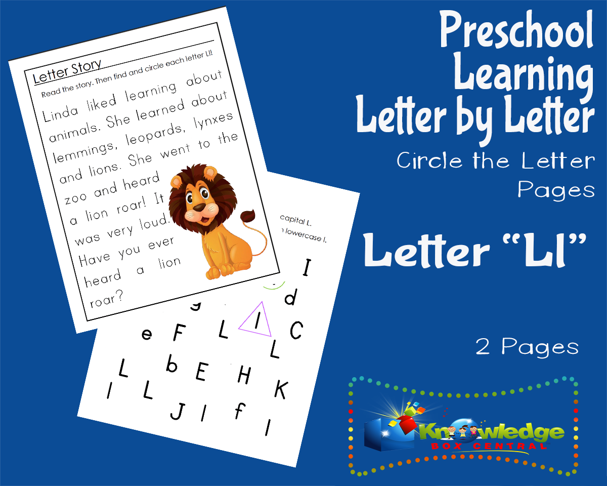 An educational teaching resource from Knowledge Box Central entitled Preschool Letter by Letter: Letter L - Circle the Letter downloadable at Teach Simple.