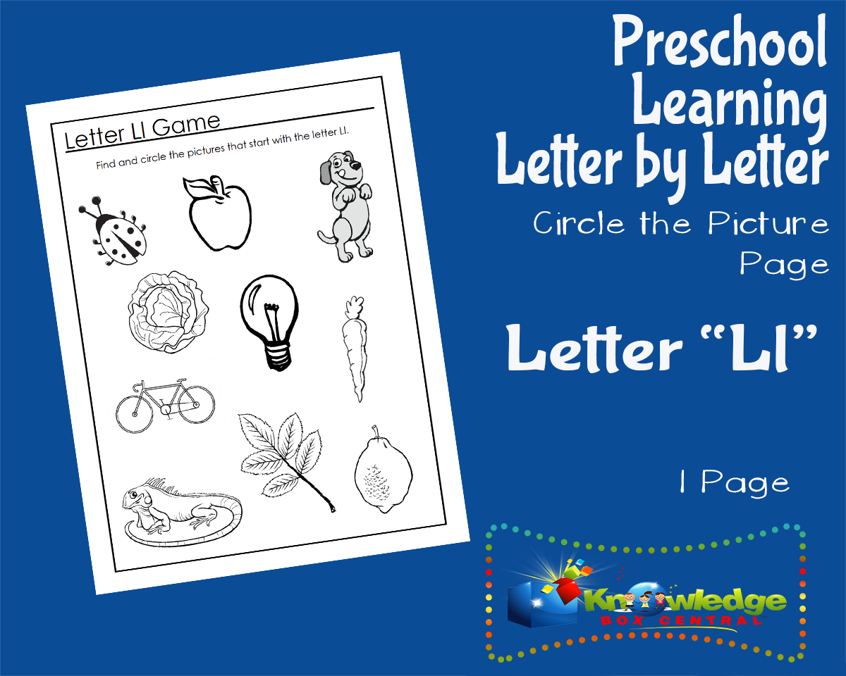 An educational teaching resource from Knowledge Box Central entitled Preschool Letter by Letter: Letter L - Circle the Picture downloadable at Teach Simple.