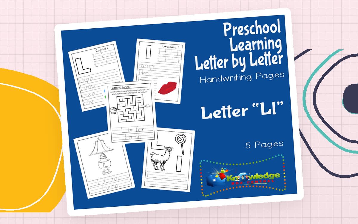 An educational teaching resource from Knowledge Box Central entitled Preschool Letter by Letter: Letter L - Handwriting downloadable at Teach Simple.