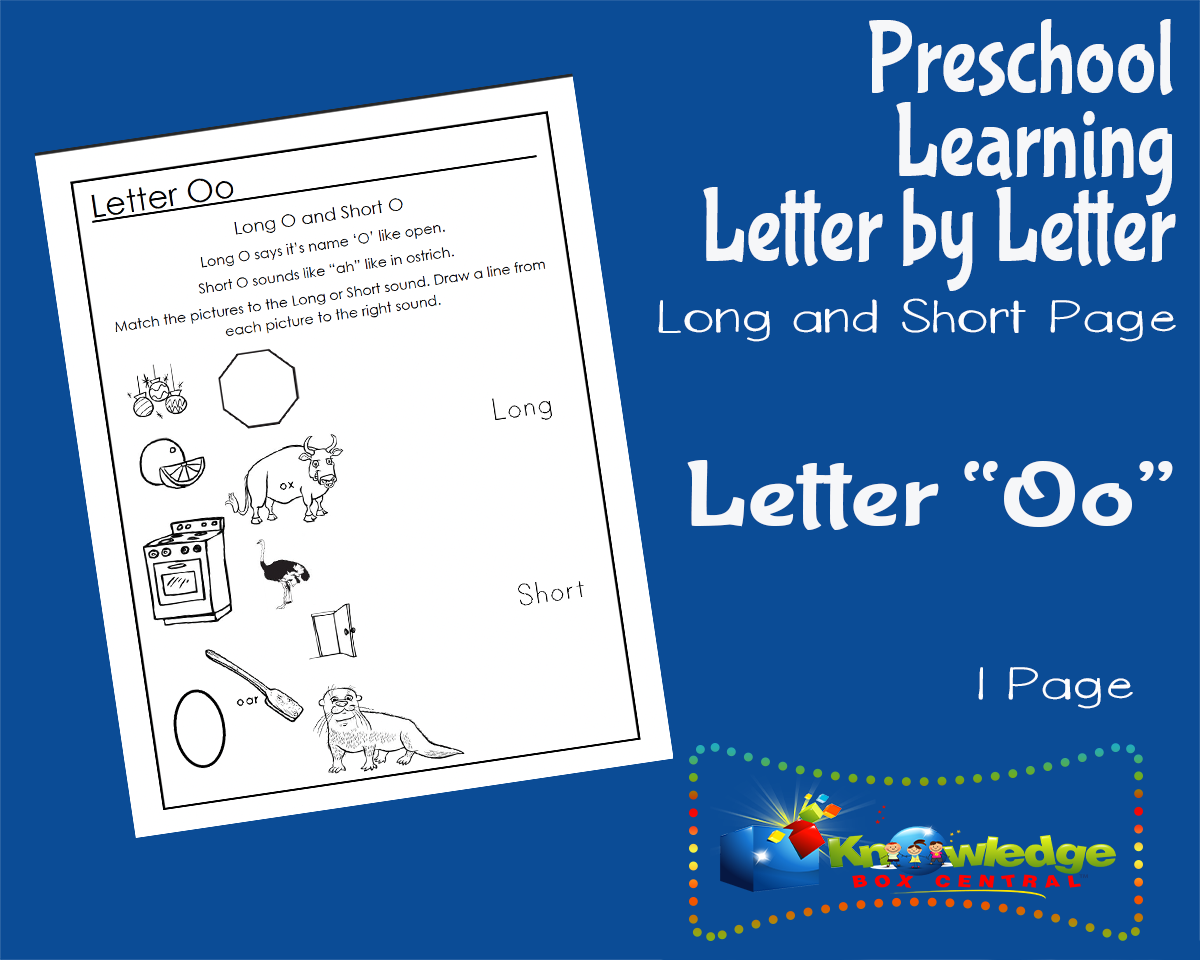 An educational teaching resource from Knowledge Box Central entitled Preschool Letter by Letter: Letter O - Long and Short downloadable at Teach Simple.