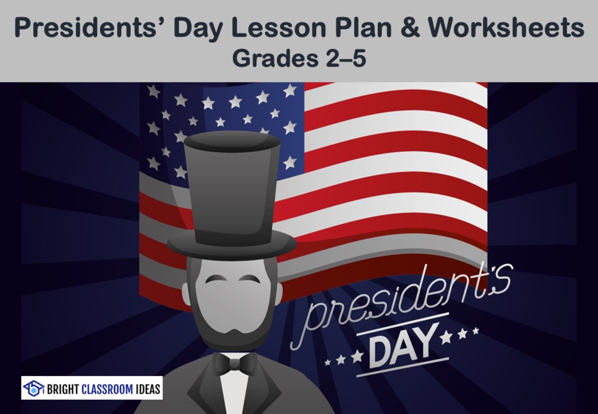 An educational teaching resource from Bright Classroom Ideas Marketplace entitled Presidents' Day 2-Hour Lesson Plan & Worksheet for Elementary School downloadable at Teach Simple.