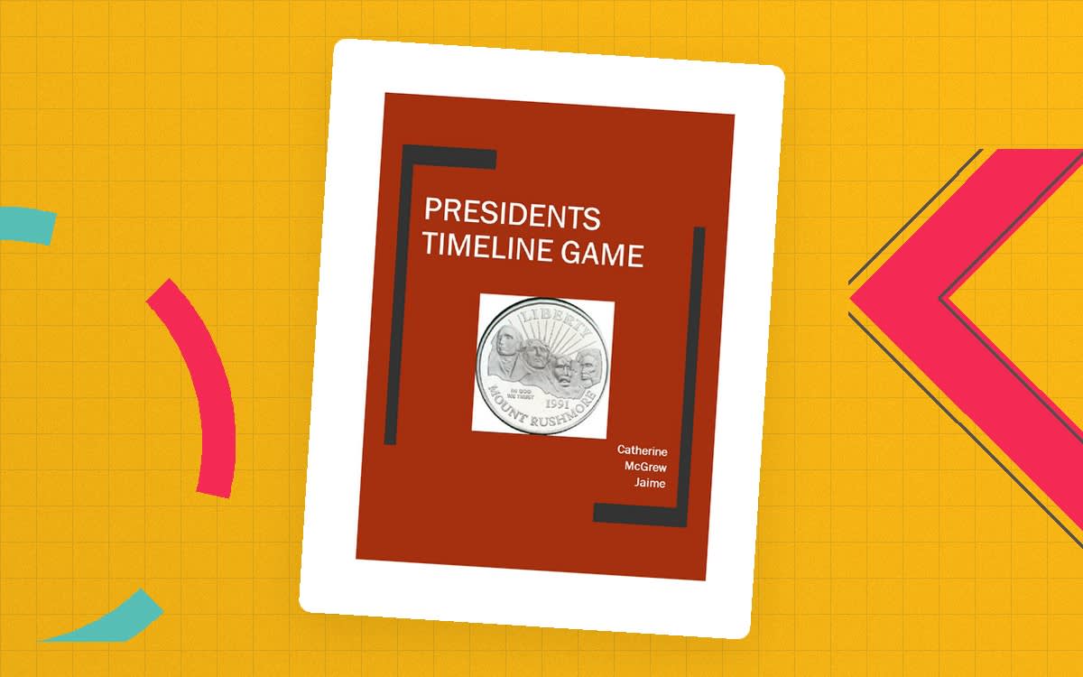An educational teaching resource from Creative Learning Connection entitled Presidents Time-Line Game downloadable at Teach Simple.