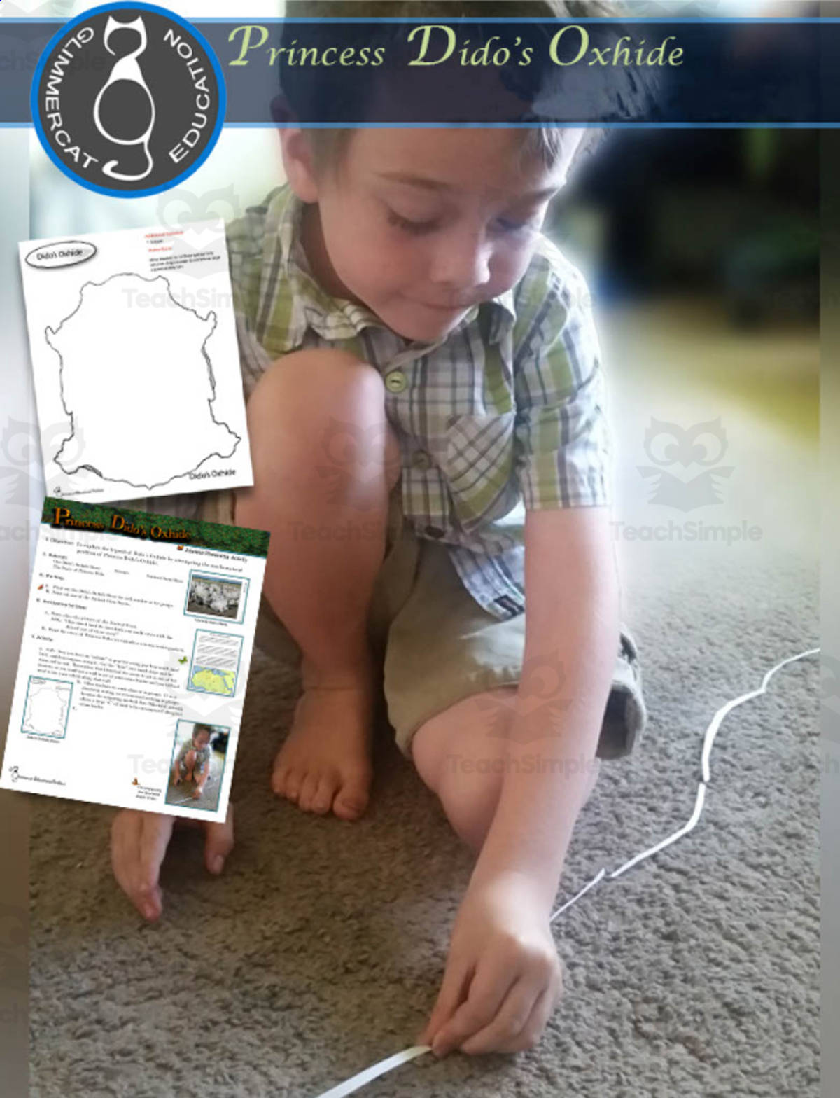An educational teaching resource from Glimmercat Education entitled Princess Dido's Oxhide Activity downloadable at Teach Simple.