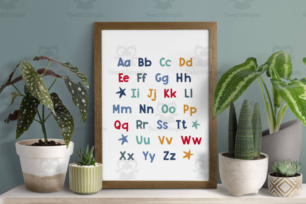 An educational teaching resource from Forever June Digital Design entitled Printable ABC Poster, Back to School Classroom Decor, Rainbow Alphabet Print, Special Education Wall Art, Instant Download downloadable at Teach Simple.
