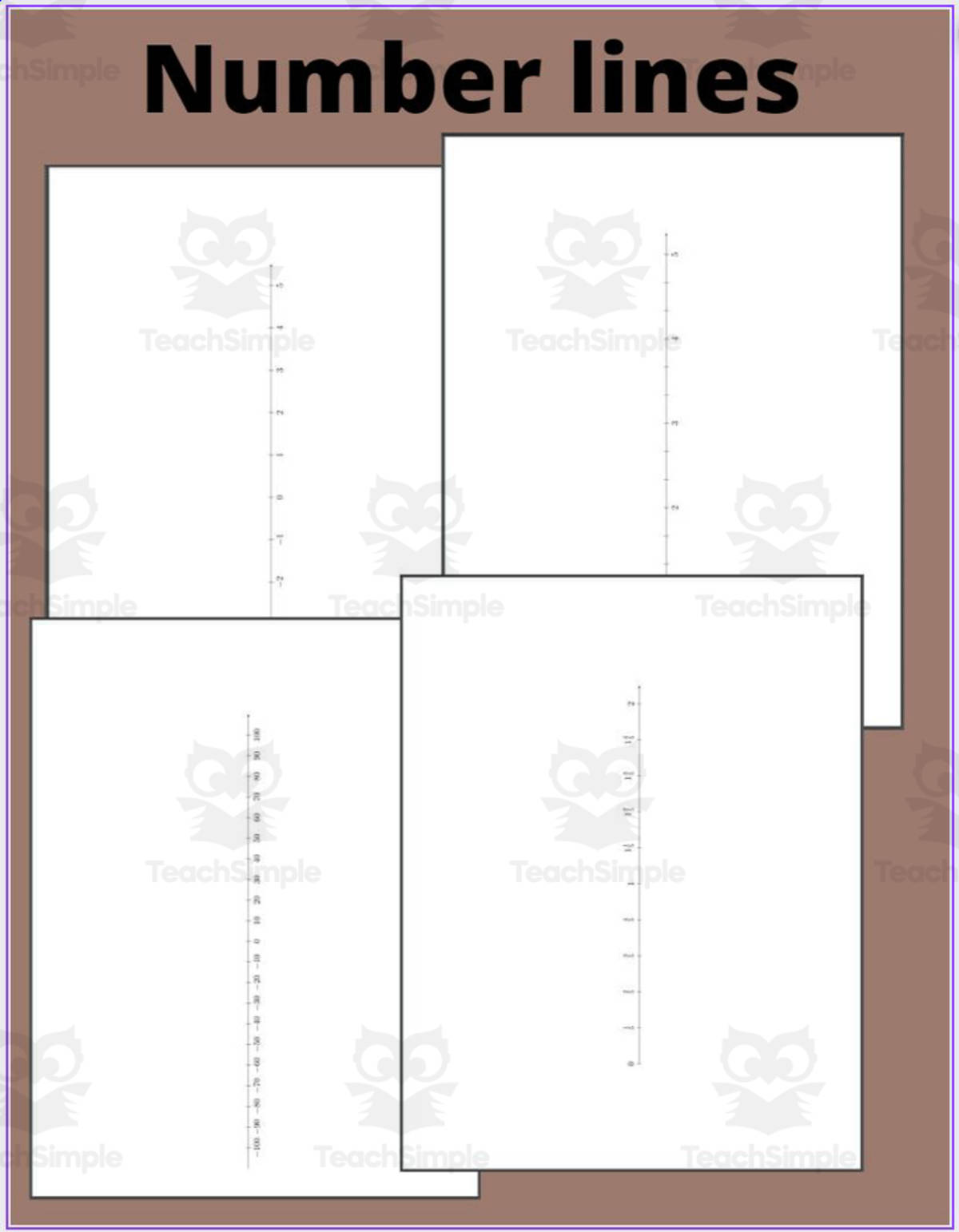 An educational teaching resource from TheBrightestKid entitled Printable Number Lines downloadable at Teach Simple.
