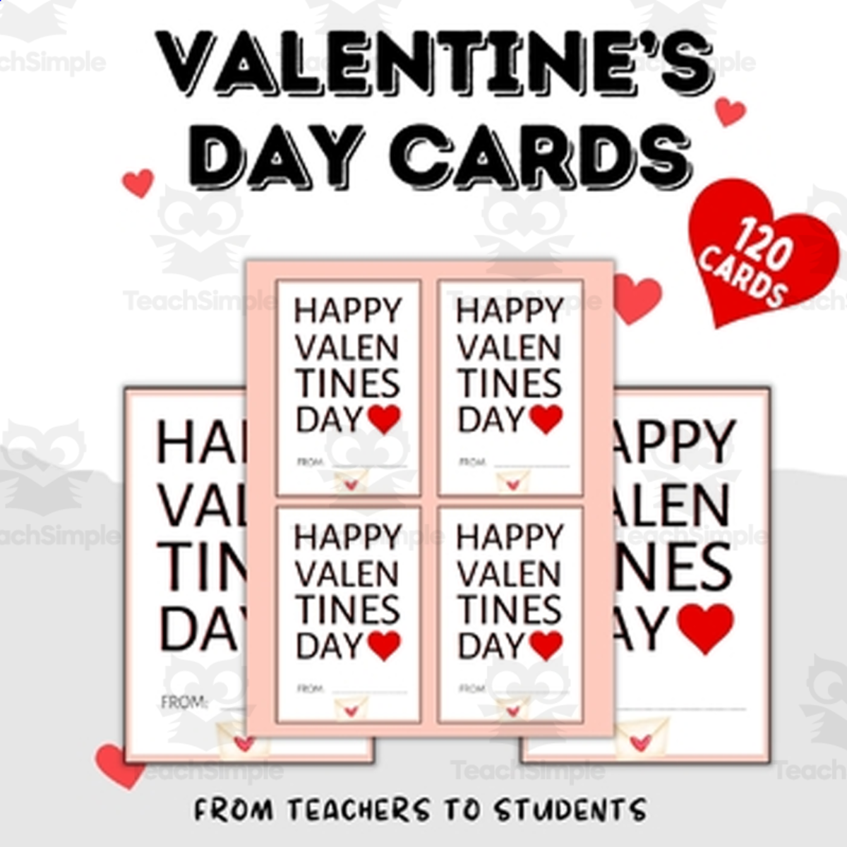 An educational teaching resource from Style Your Classroom entitled Printable Valentine's Day Cards for Students: Show Your Love! downloadable at Teach Simple.