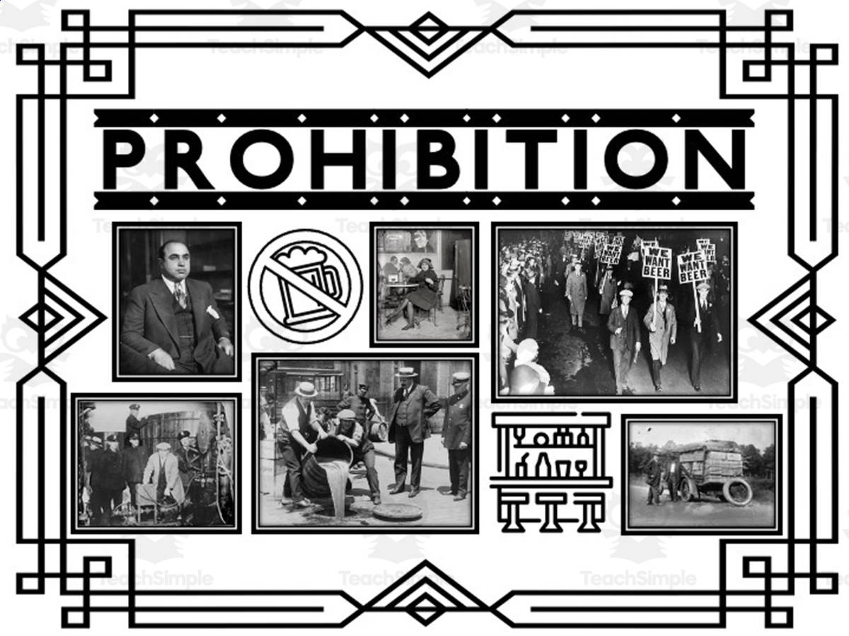 An educational teaching resource from Mr Gray History entitled Prohibition - Mini Unit downloadable at Teach Simple.