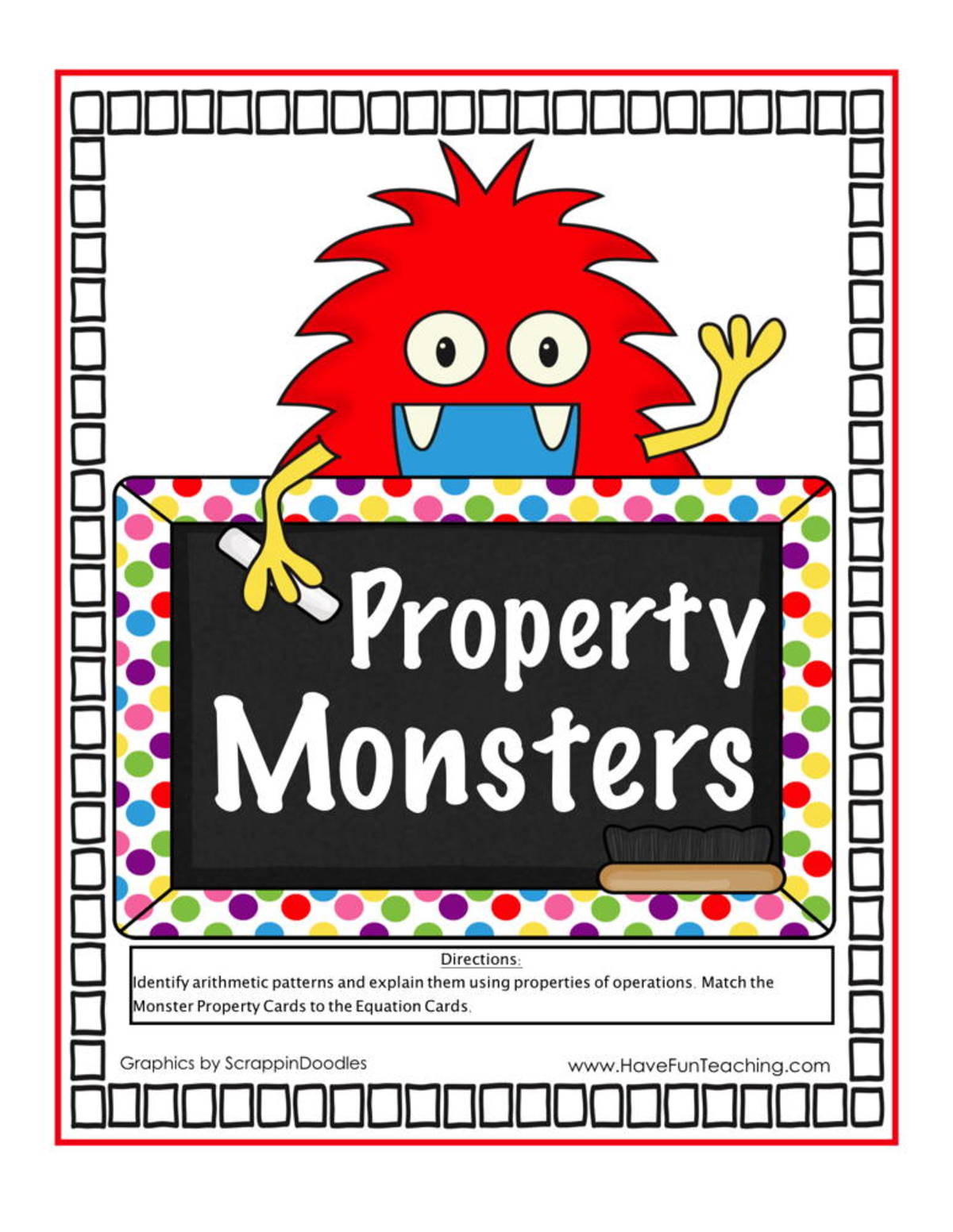 An educational teaching resource from Have Fun Teaching entitled Property Monsters Math Properties Activity downloadable at Teach Simple.