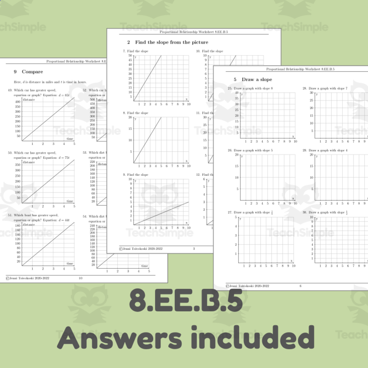 An educational teaching resource from TheBrightestKid entitled Proportional Relationship Worksheet | Graphs with Varying Scales 8.EE.B.5 downloadable at Teach Simple.