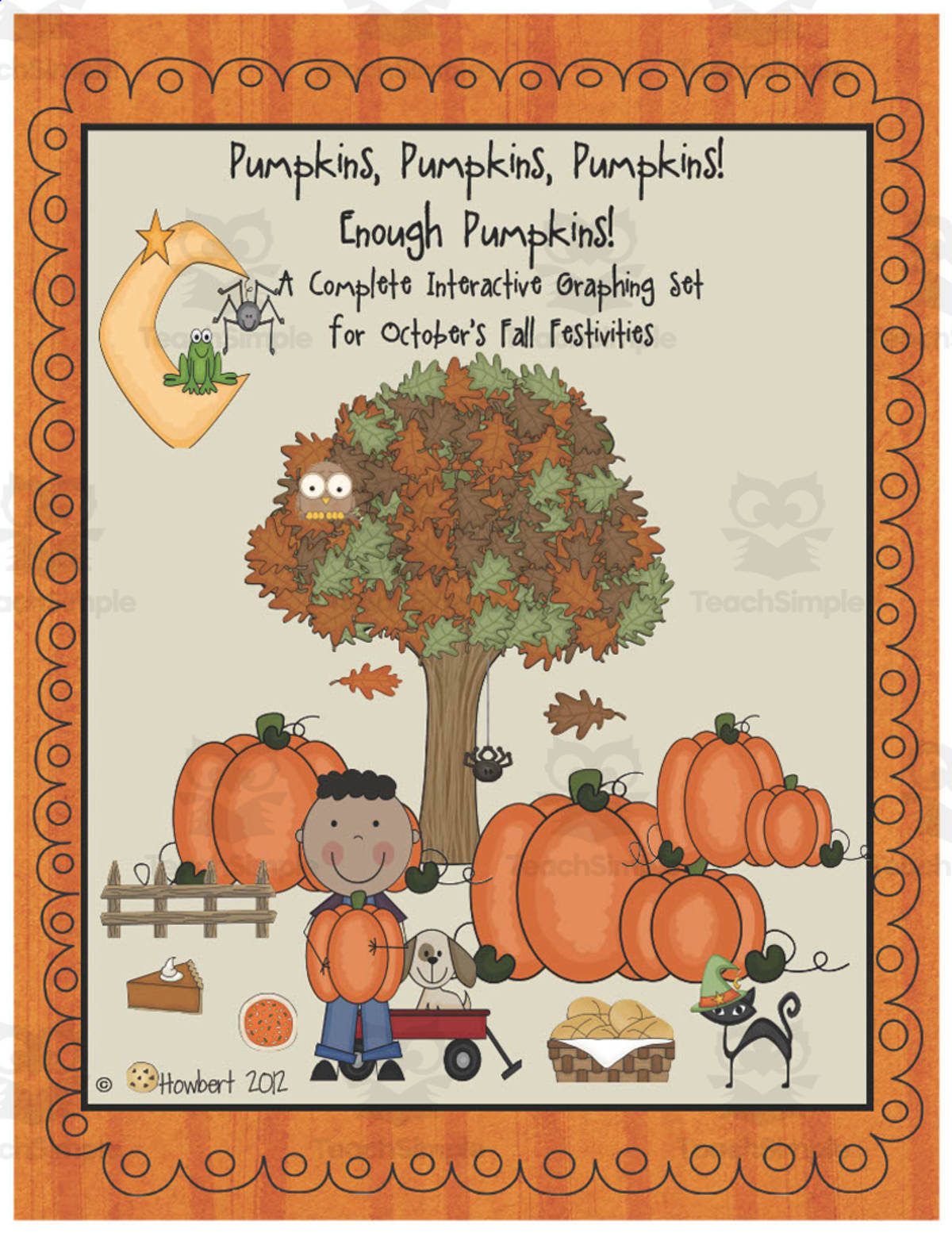 An educational teaching resource from Second Grade Smartypants entitled Pumpkins Interactive Graphing Set | October Fall Math downloadable at Teach Simple.