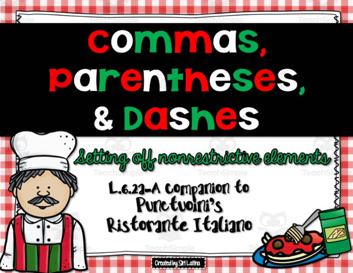 An educational teaching resource from Siri Latina entitled Punctuation Pasta Project downloadable at Teach Simple.