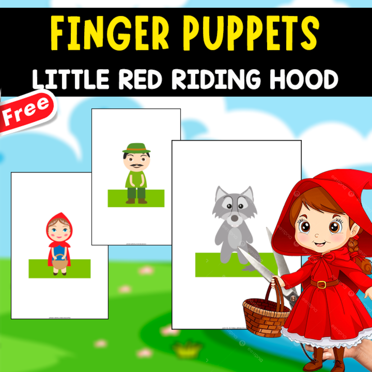An educational teaching resource from EDITORIAL LAURA EDUCA entitled PUPPETS FOR FINGERS | LITTLE RED RIDING HOOD downloadable at Teach Simple.