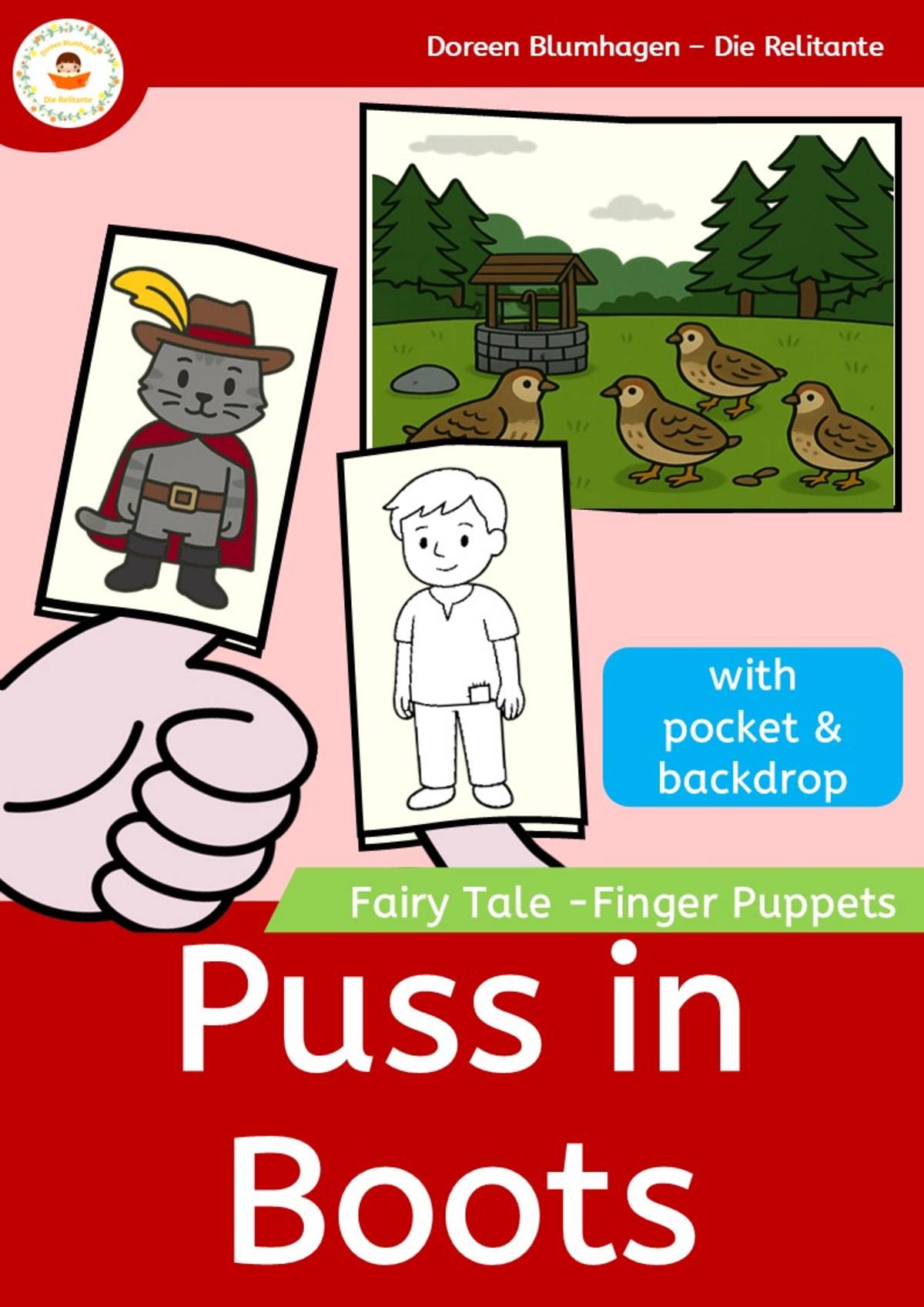 An educational teaching resource from Die Relitante entitled Puss in Boots – Finger Puppet Theater downloadable at Teach Simple.