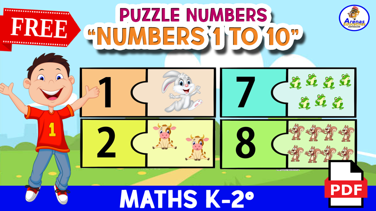 An educational teaching resource from EDITORIAL LAURA EDUCA entitled PUZZLE OF THE NUMBERS 1 TO 10 - Animal Theme downloadable at Teach Simple.