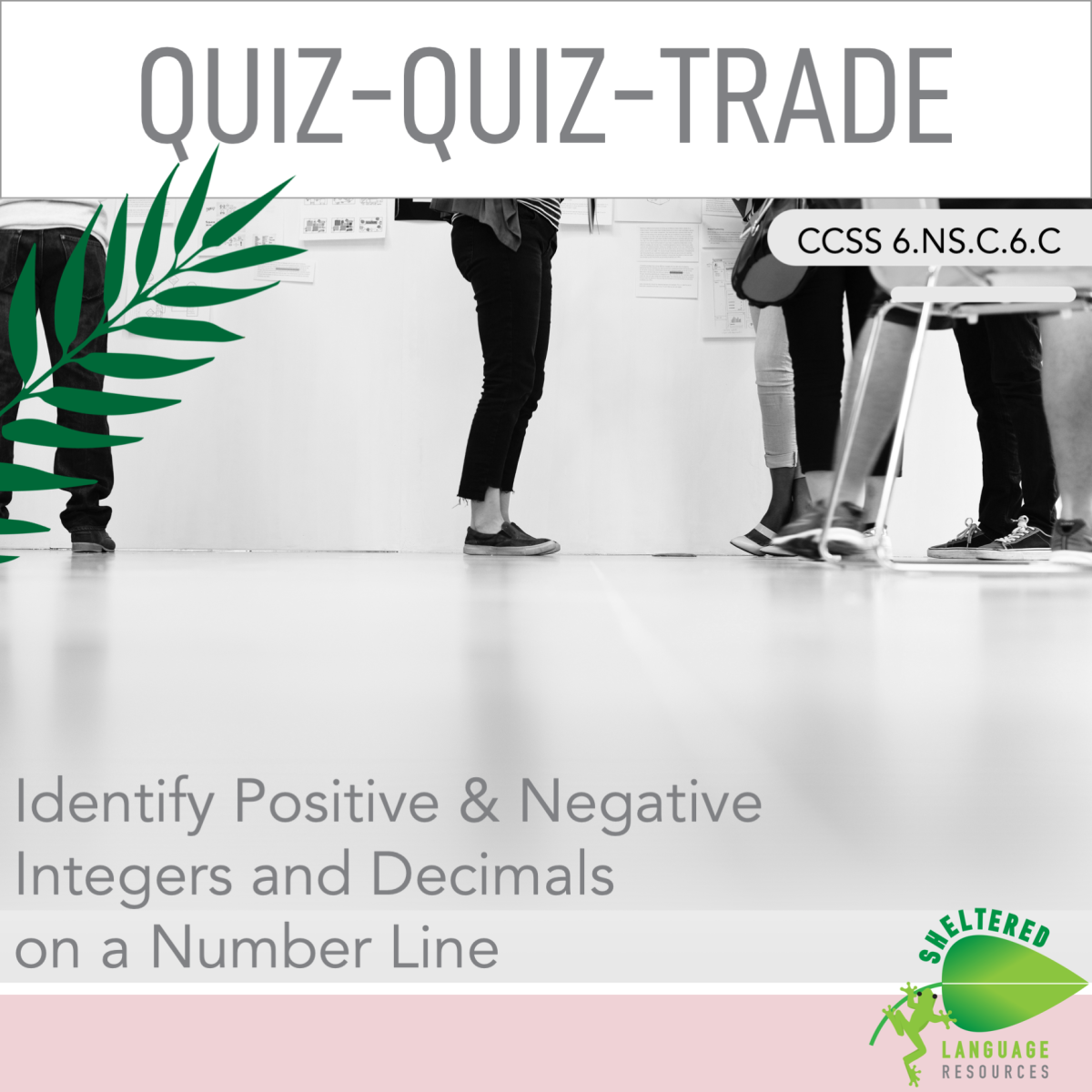 An educational teaching resource from Sheltered Language Resources entitled Quiz-Quiz-Trade Game: Identify Positive & Negative Integers & Decimals on Number Line downloadable at Teach Simple.