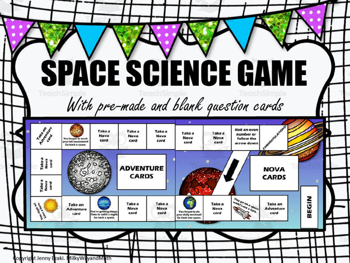 An educational teaching resource from The Comprehensive Teacher entitled Race to Space Board Game downloadable at Teach Simple.