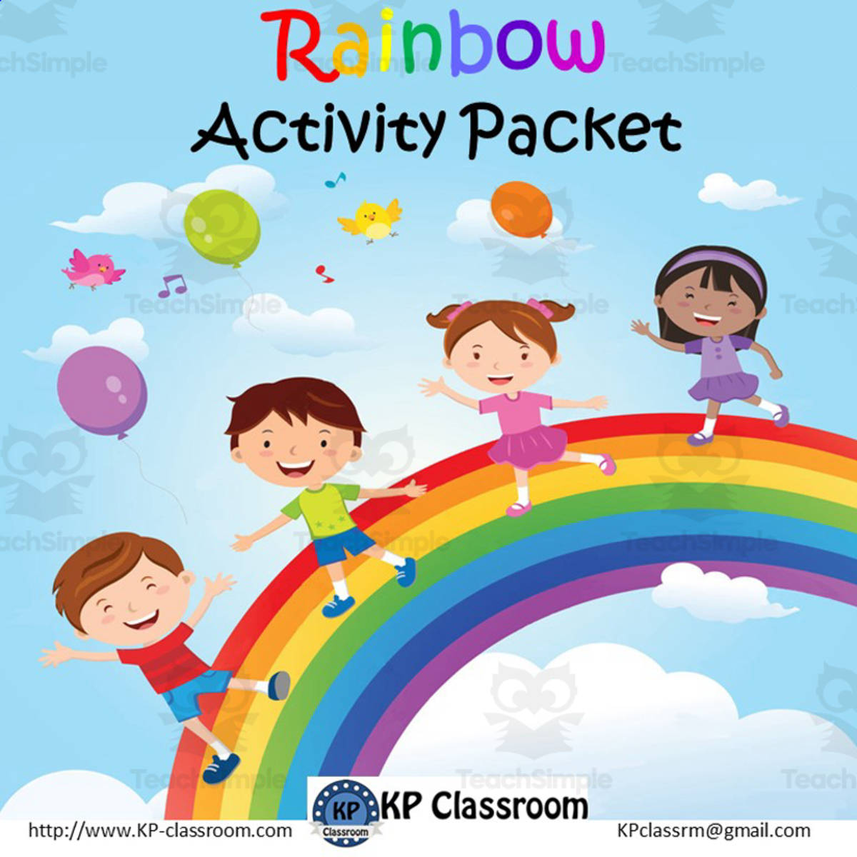 An educational teaching resource from KP Classroom entitled Rainbow Literacy and Math Activity Packet downloadable at Teach Simple.
