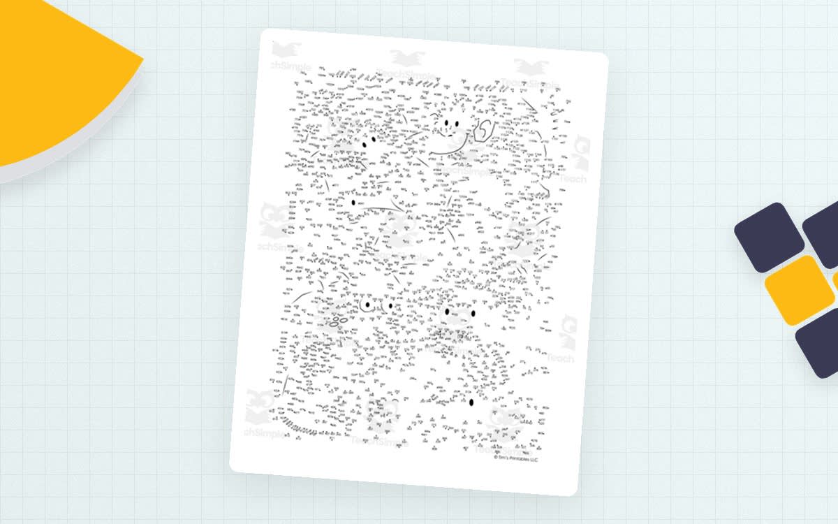 An educational teaching resource from Tim's Printables entitled Rainforest Extreme Connect the Dots PDF downloadable at Teach Simple.