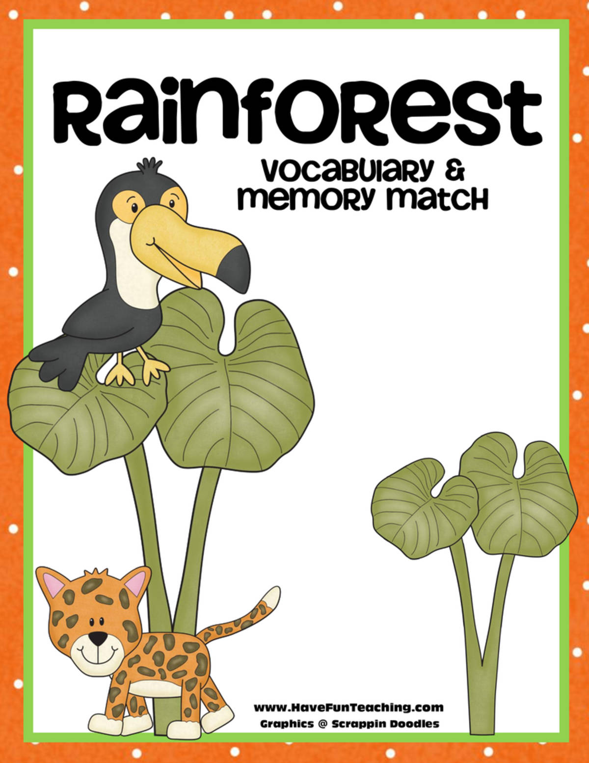 An educational teaching resource from Have Fun Teaching entitled Rainforest Vocabulary Matching Activity downloadable at Teach Simple.